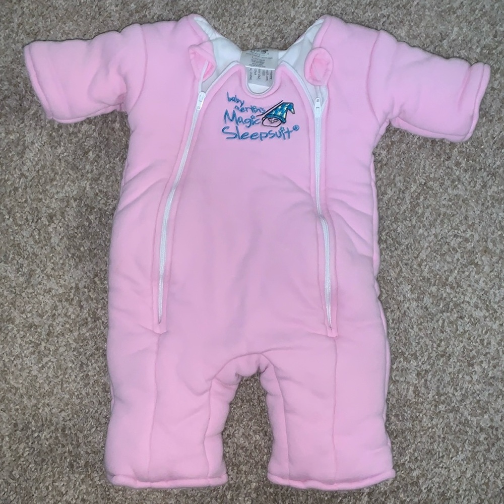 Baby Merlin's Magic Sleepsuit Pink LARGE 6-9 Months)